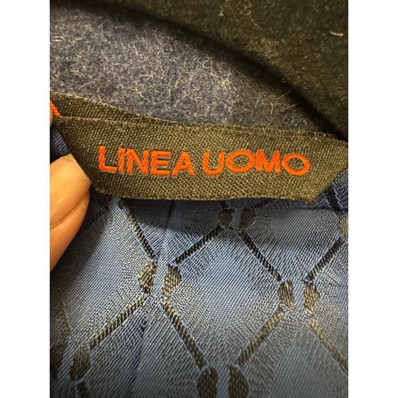 Linea Uomo Men's Blue Navy Double Breasted Wool Blend Jacket Coat Size 44 - Picture 3 of 8